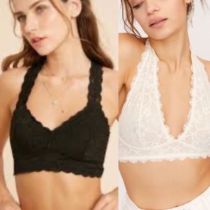 2 Intimately Free People Nico Bralette & Galoon Halter Bralette w/ lingerie bag